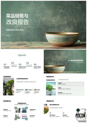 2025菜品销售改良数据反馈新菜品成本利润厨师培训PPT模板