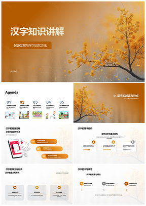 2025汉字起源发展结构意义书写记忆方法讲解PPT模板