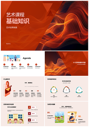 2025艺术课程基础绘画雕塑音乐理论实践互动学习PPT模板