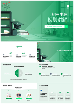 2025初三生涯探索目标规划深度学习素养提升PPT模板