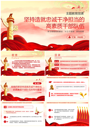 2025十三个坚持锻造忠诚干净担当高素质干部队伍党建党课PPT模板
