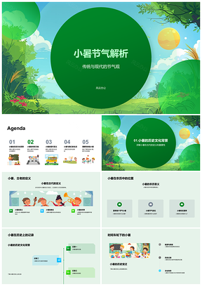 2025小暑节气传统习俗历史文化民俗食俗谚语故事PPT模板