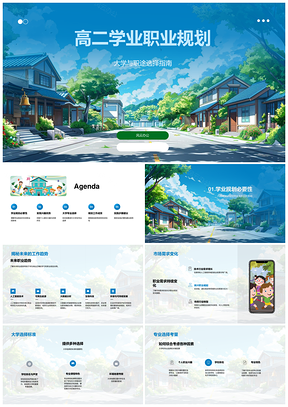 2025高二学业职业趋势大学专业选择兴趣长期计划校排名PPT模板
