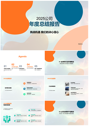 2025公司年报经济环境行业趋势战略新产品市占率竞争策略财务盈利增长PPT模板