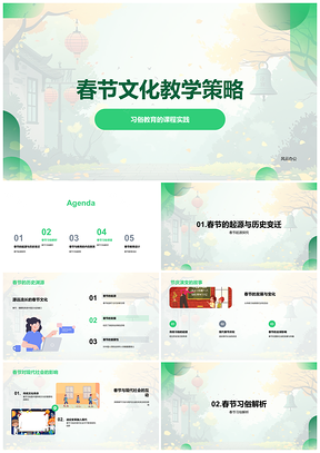 2025春节习俗历史演变象征寓意教育策略教学PPT模板