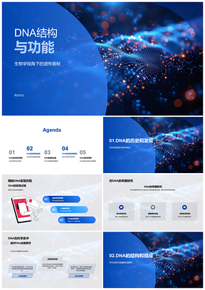 2025DNA结构功能与碱基揭示生物遗传奥秘PPT模板