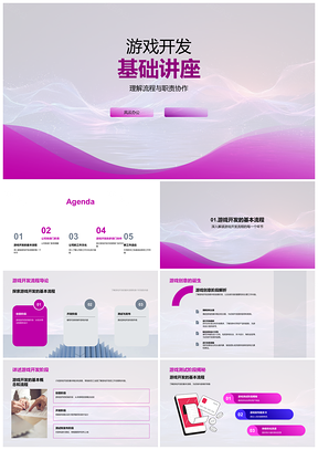2025游戏开发流程与多部门职责协作培训PPT模板