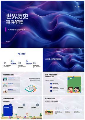2025世界历史大事件文明起源跨文明交流解读PPT模板