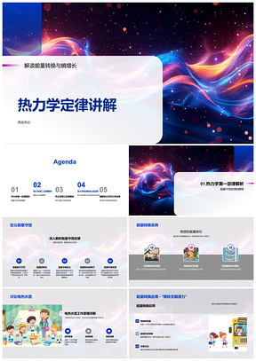 2025热力学定律能量守恒熵增电热水壶绝对零度PPT模板