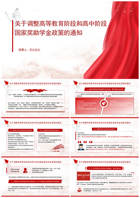 高等教育高中阶段国家奖助学金政策调整通知学习PPT模板