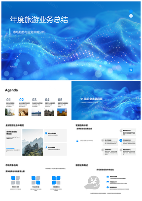 2025旅游业务年度总结市场趋势策略竞争数据增长客户满意PPT模板