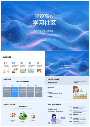2025高效学习社区资源共享互助协作PPT模板