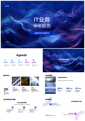 2025IT业务半年技术挑战与市场策略进展PPT模板