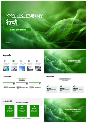 2025XX企业社会责任公益环保可持续发展行动PPT模板