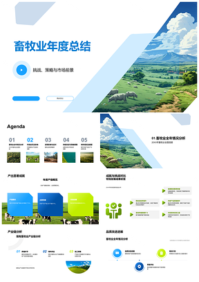2025畜牧业年度总结市场趋势产品结构政策策略调整PPT模板