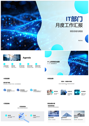 2025IT部门月报总结规划问题进展项目推进目标成果挑战展望PPT模板