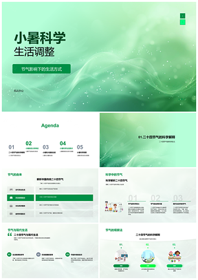 2025小暑大暑季节转换生活调整建议PPT模板