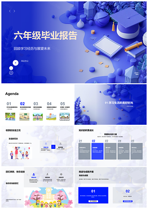 2025六年级毕业学习成长与未来展望PPT模板