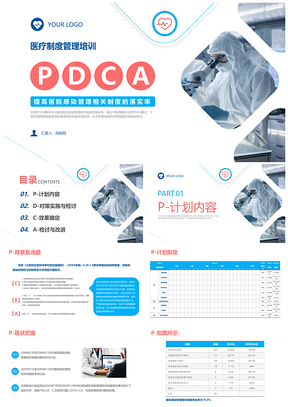 2025蓝色实拍风院感PDCA医疗护理培训课件案例PPT模板
