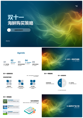 2025双十一海鲜直播销售策略与产品质量控制PPT模板