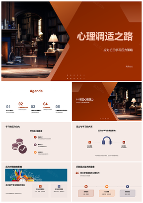 2025初三学生心理调适应对压力提升学习效率PPT模板