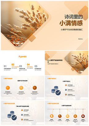 2025古代诗词小满节气农事民俗与情感PPT模板