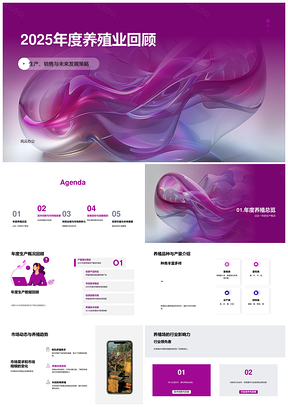 202520XX年养殖业产销利创新趋势背景总结PPT模板