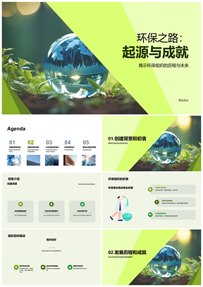 2025绿叶环保组织创建初衷与成就演进PPT模板
