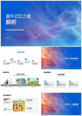2025童年家庭相册学车挑战成长冒险胜利PPT模板