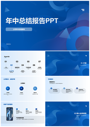 2025年中工作总结汇报PPT模板