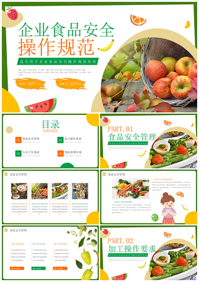 2025企业食品安全实景操作培训商务PPT模板
