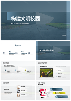 2025社会主义核心价值引领文明校园建设实践PPT模板