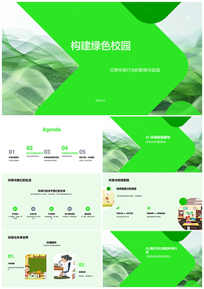 2025绿色校园环保行动影响地球与未来PPT模板
