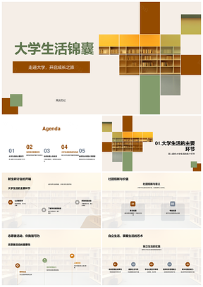 2025大学生活时间管理社团志愿自我管理室友师生挑战机遇PPT模板