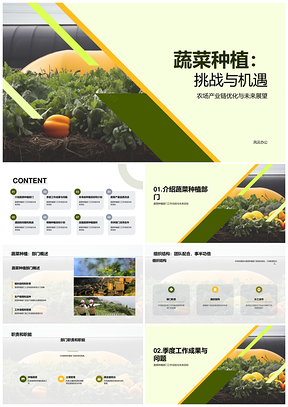 2025蔬菜种植部门农场经理季度工作目标计划总结PPT模板