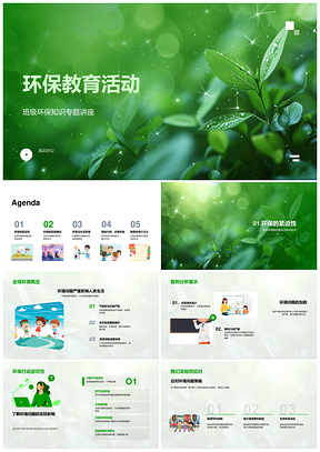 2025环保教育活动全球环境现状绿色出行个人计划PPT模板