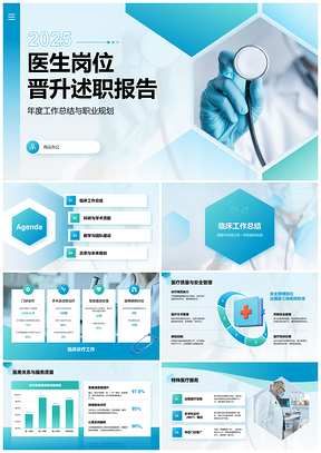 2025医生晋升述职年终临床科研学术报告PPT模板