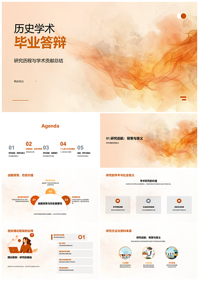 2025历史学术毕业答辩学术贡献总结PPT模板