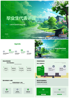 2025毕业生代表讲座学习成长办学特色毕业相册活动方法PPT模板