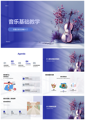 2025音乐基础教学元素形式乐器选择益处PPT模板