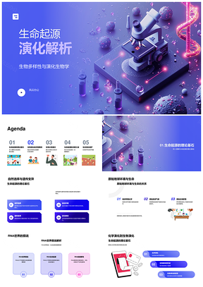 2025生命起源与生物演化机制自然选择RNA假说PPT模板