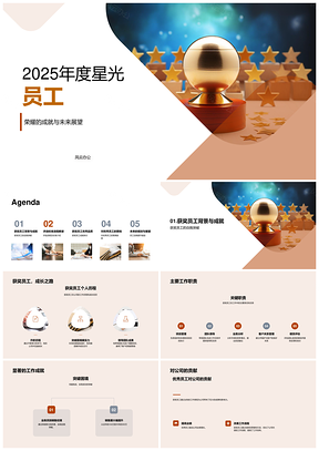 202520XX年度优秀员工评选成就经验获赞奖杯PPT模板