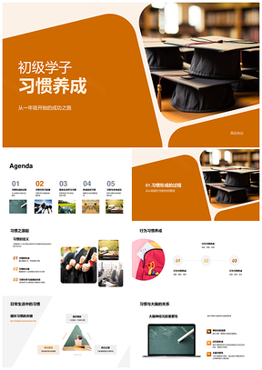 2025学子习惯养成提升成绩促进发展适应PPT模板