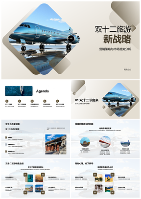 2025双十二旅游战略营销市场趋势限时合作产品差异PPT模板