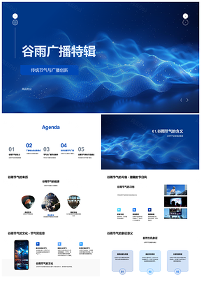 2025谷雨电台特色节目传统习俗听众反馈业务模式PPT模板