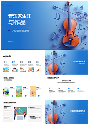 2025音乐家生涯创作背景与作品风格解析PPT模板