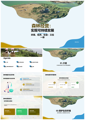 2025森林经营提升覆盖维护生态经济稳定发展PPT模板