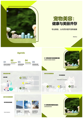 2025宠物美容服务守护皮肤毛发健康预防寄生虫感染PPT模板