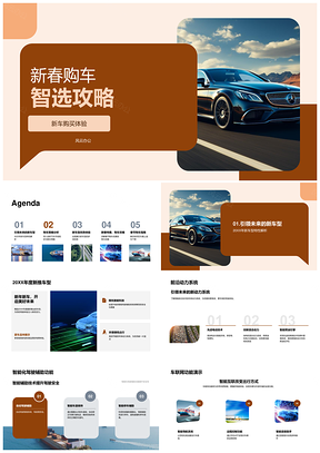 2025新春购车智选前沿动力车联网政策趋势优惠PPT模板