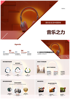 2025音乐疗法影视广告应用影响生活情绪符号PPT模板